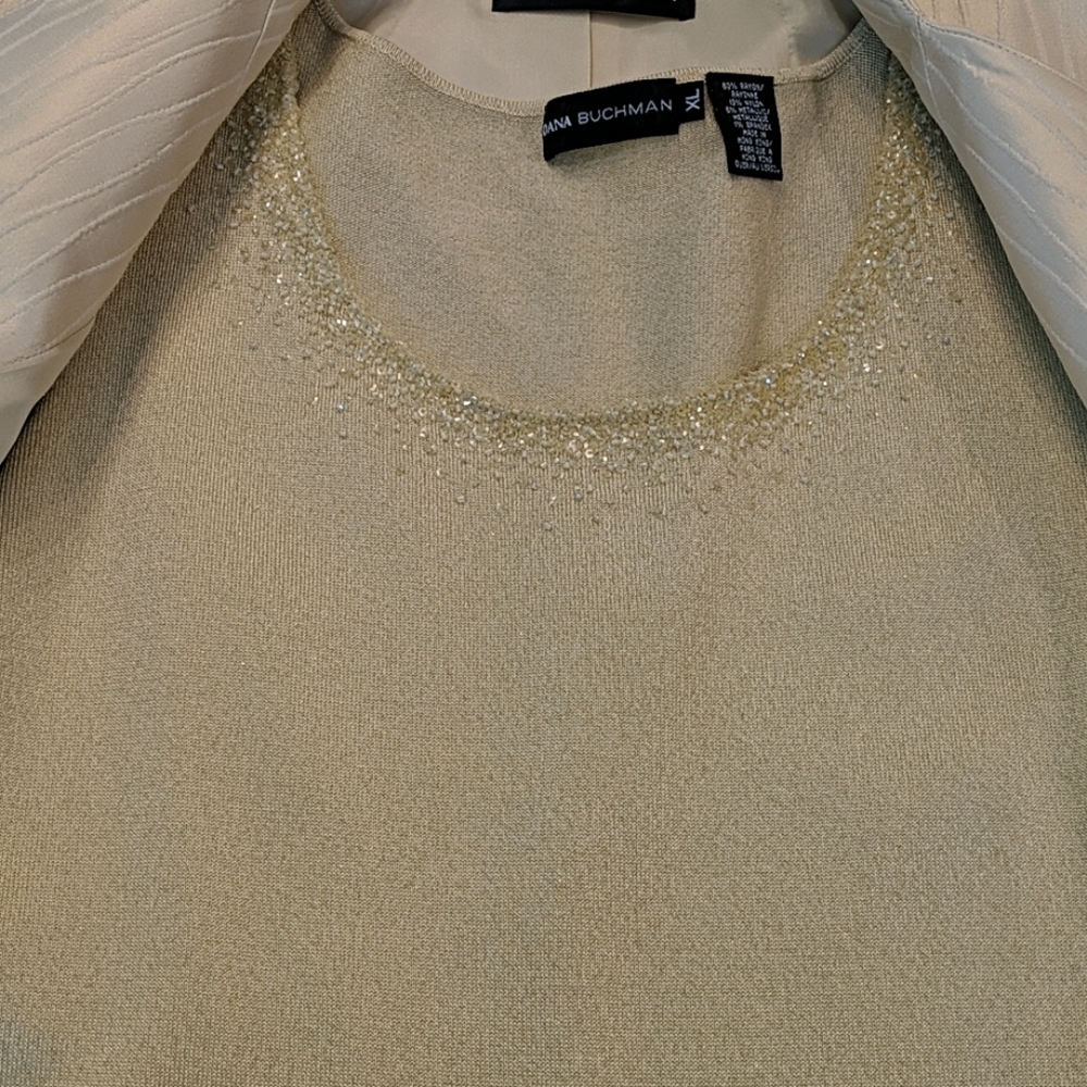 100% SILK DANA BUCHMAN jacket & shell - Picture 3 of 9